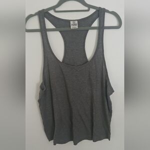 PINK Victoria's Secret Gray Asymmetrical Cut Out Tank Top
